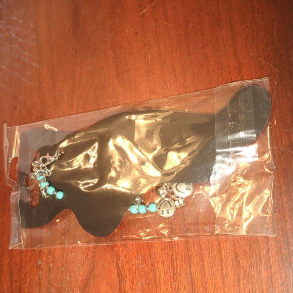 New Turquoise smiley beaded anklet - Picture 4 of 5